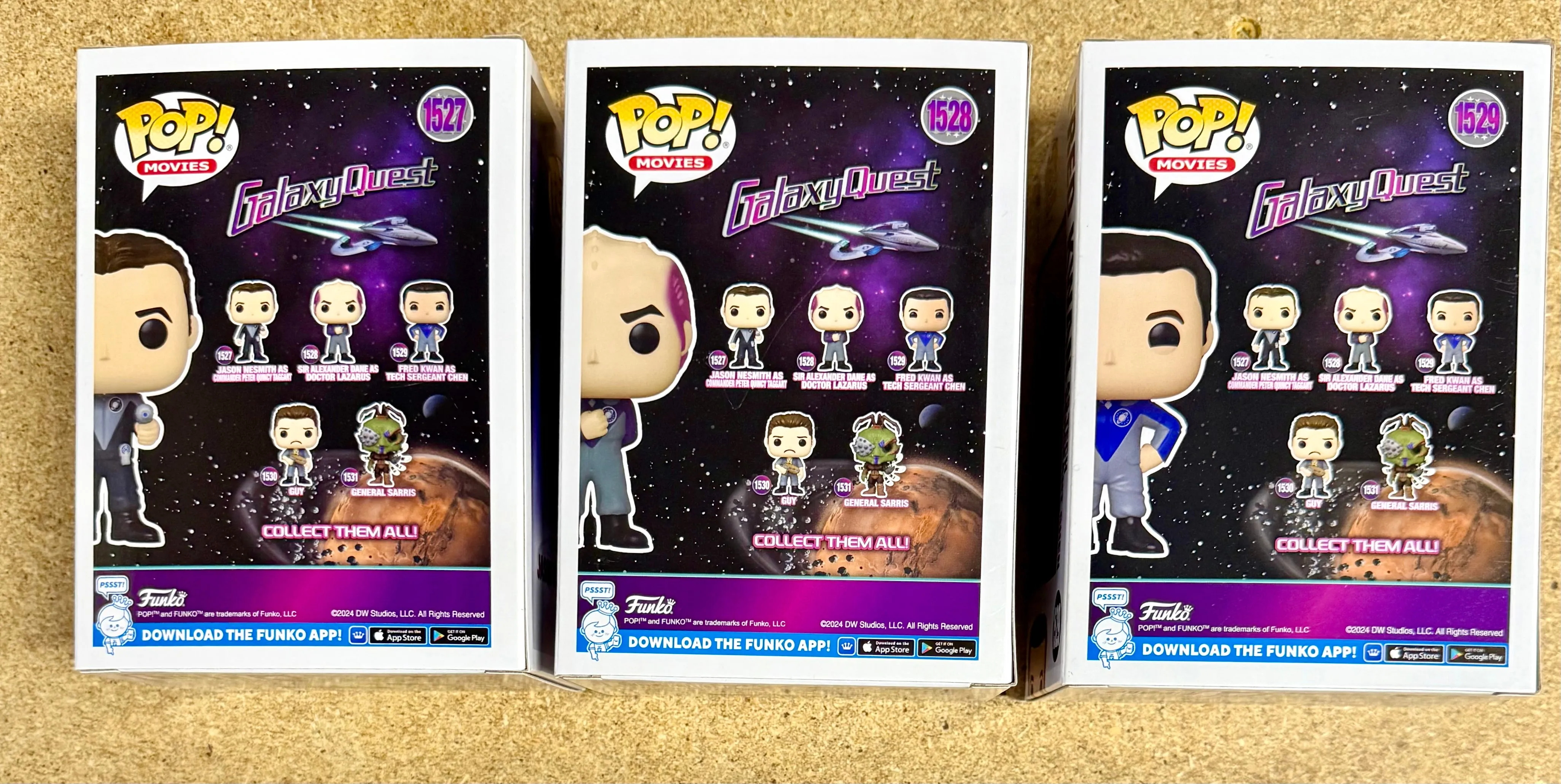 Funko Pop! Movies Jason Nesmith As Commander Peter Quincy Taggart, Sir Alexander As Doctor Lazarus & Fred Kwan as Tech Sergeant Chen Galaxy Quest Set Of 3