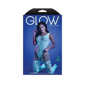 Glow Illuminate Glow In The Dark Crotchless Teddy Bodystocking - O/S
