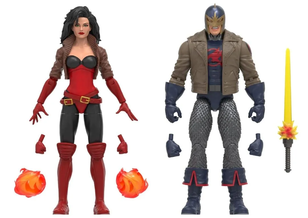 Hasbro Marvel Legends Series Marvel's Black Knight and Marvel's Sersi, Avengers 60th Anniversary Collectible 6 Inch Action Figures