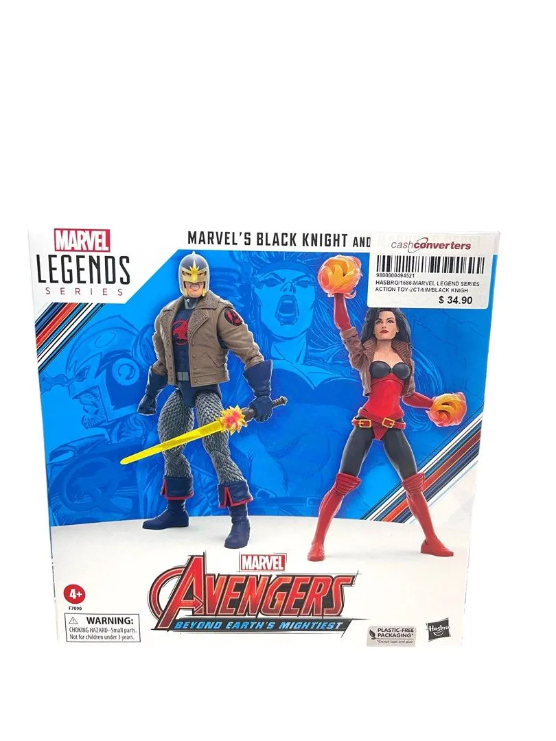 Hasbro Marvel Legends Series Marvel's Black Knight and Marvel's Sersi, Avengers 60th Anniversary Collectible 6 Inch Action Figures