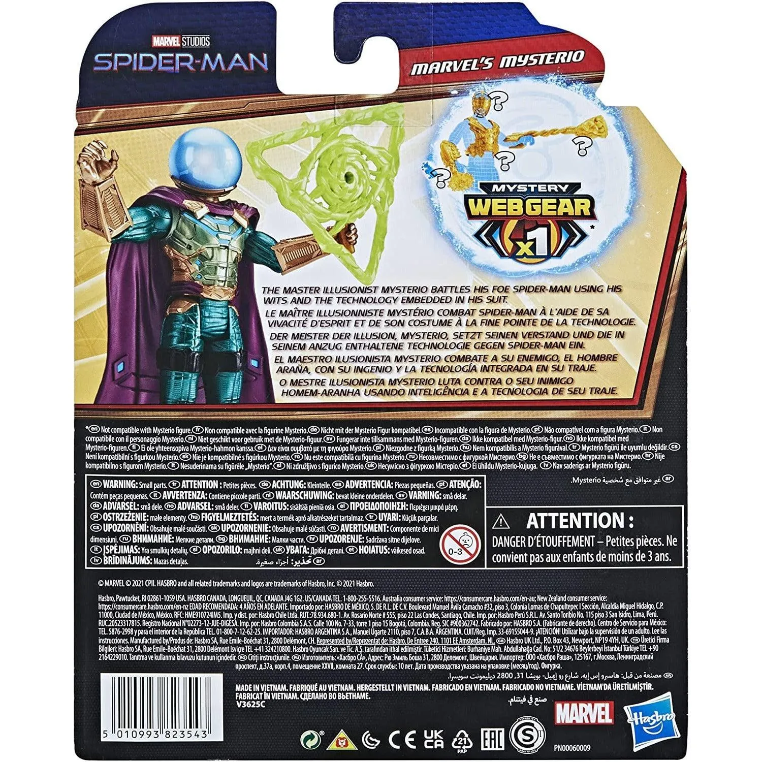 Hasbro Marvel Studios Spider-Man Mystery Web Gear Marvel's Mysterio Action Figure - 6-Inch
