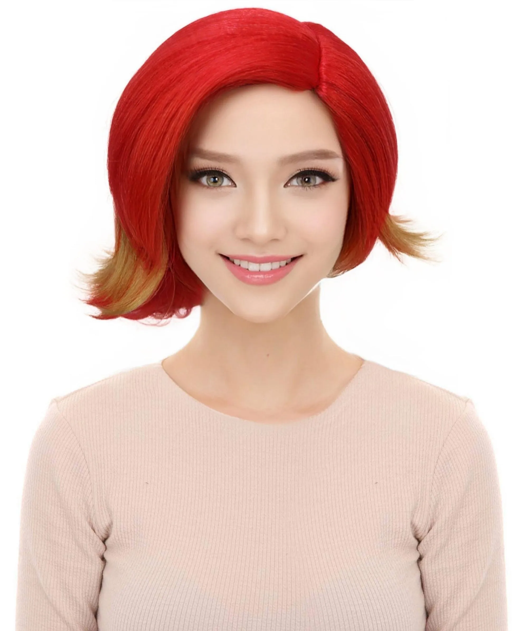 HPO Adult Women's Movie Hero Orange Short Bob Wig, Cosplay Wig, Flame-retardant Synthetic Fiber
