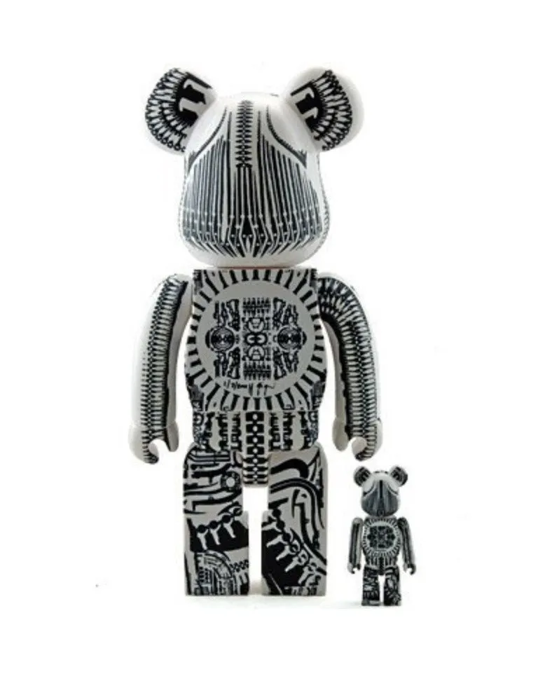 HR Giger- White Chrome 100% & 400%  Be@rbrick Art Toy