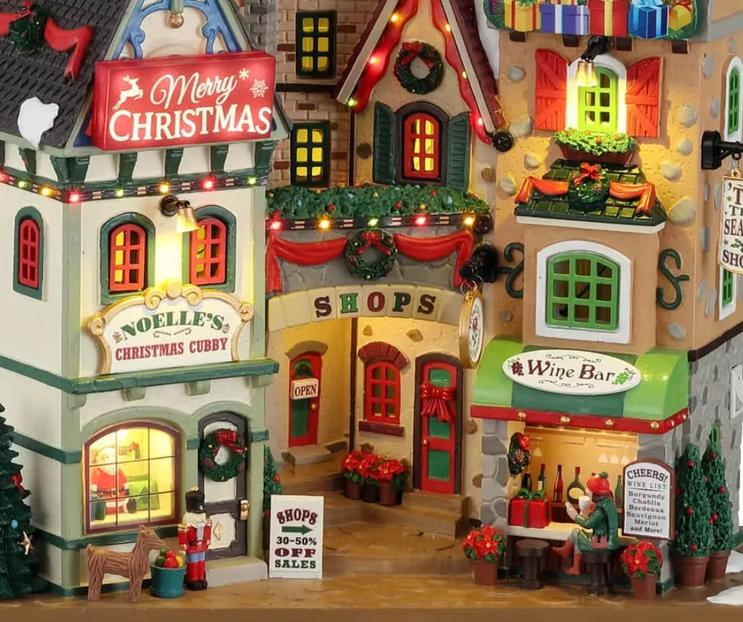Lemax General Collectibles Facade: Tis The Season Shops #15804