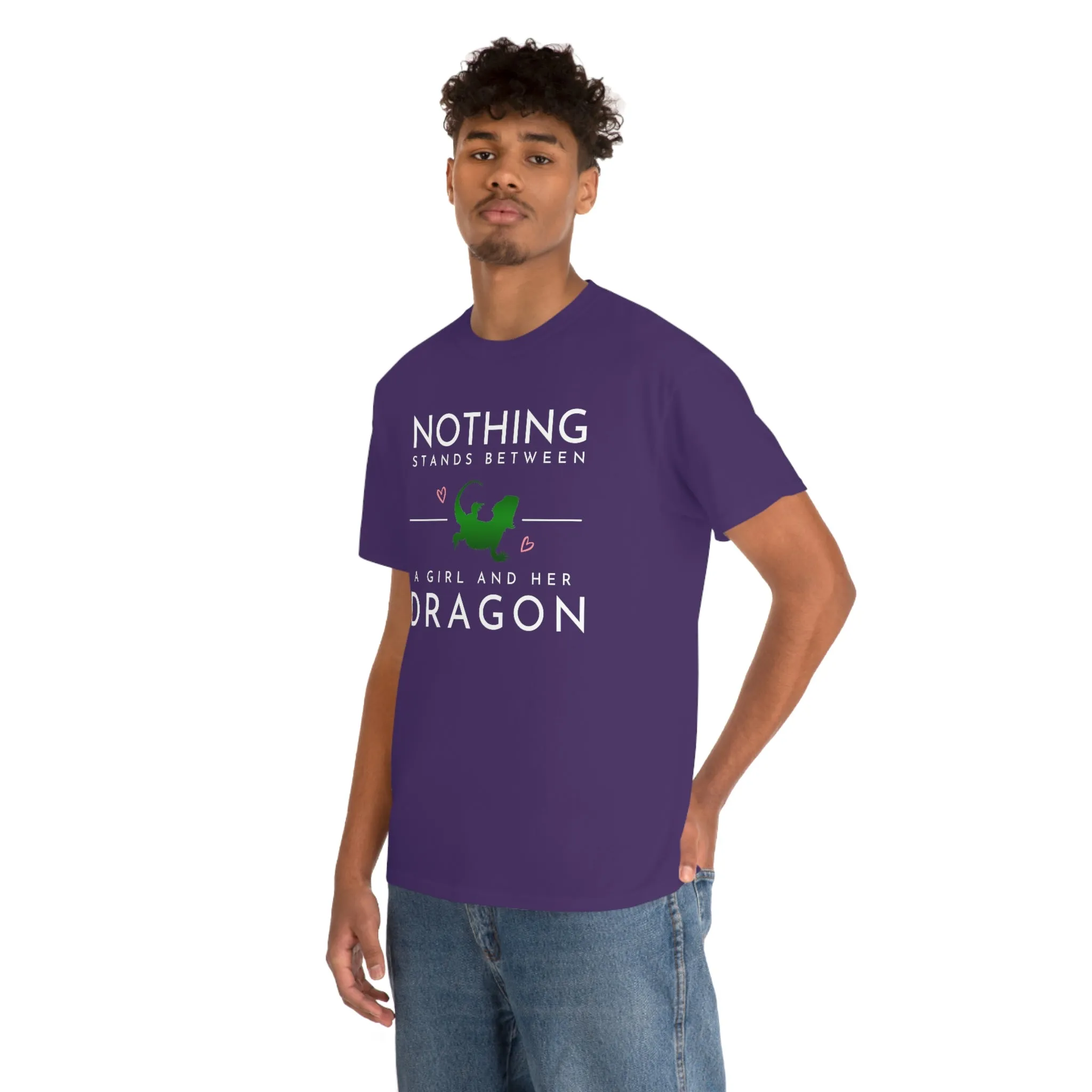 Nothing Stand Between a Girl and Her Dragon Heavy Cotton T-Shirt