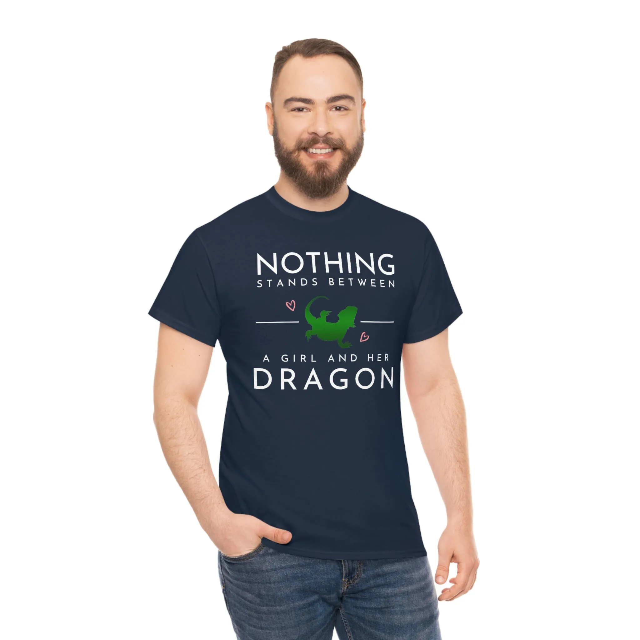 Nothing Stand Between a Girl and Her Dragon Heavy Cotton T-Shirt