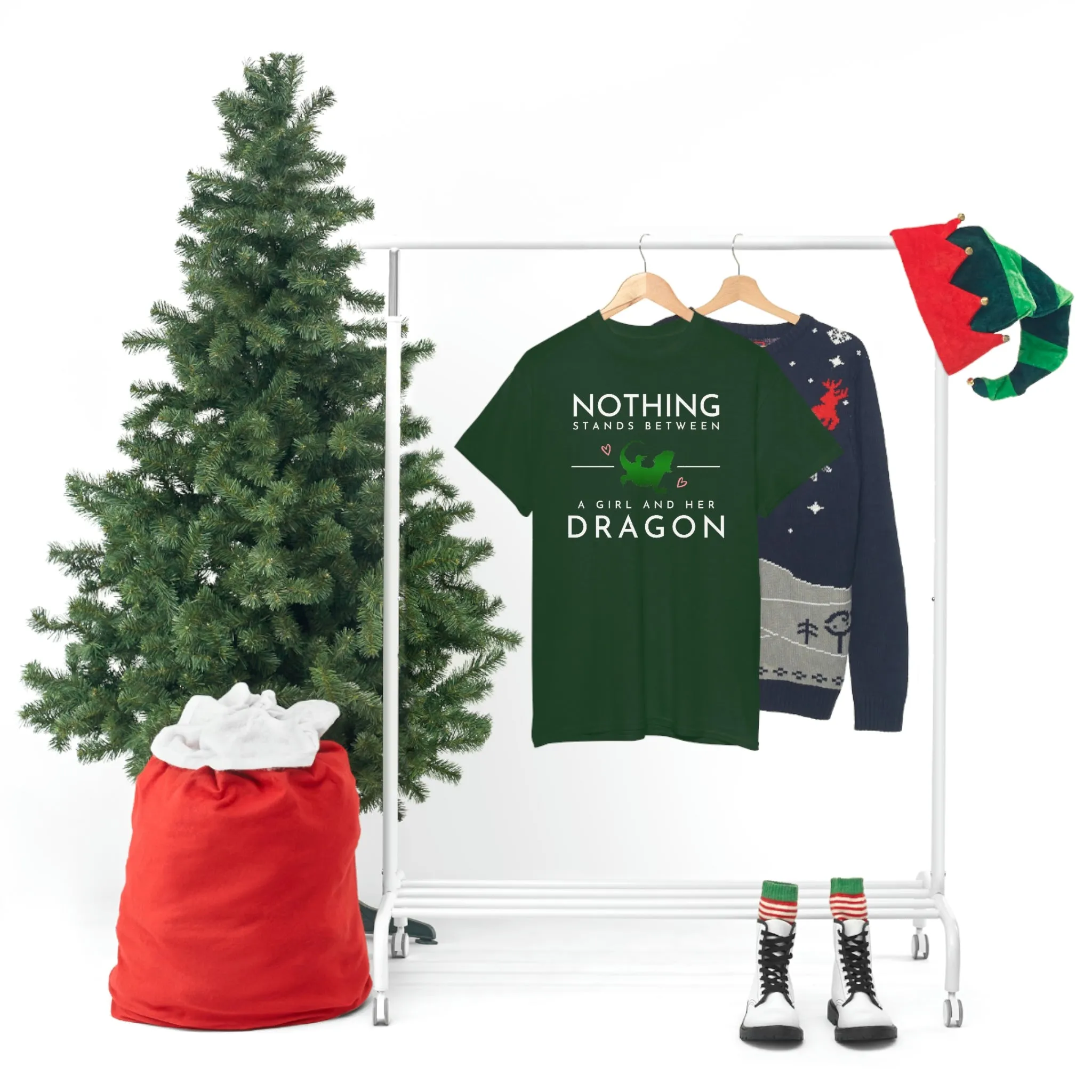 Nothing Stand Between a Girl and Her Dragon Heavy Cotton T-Shirt