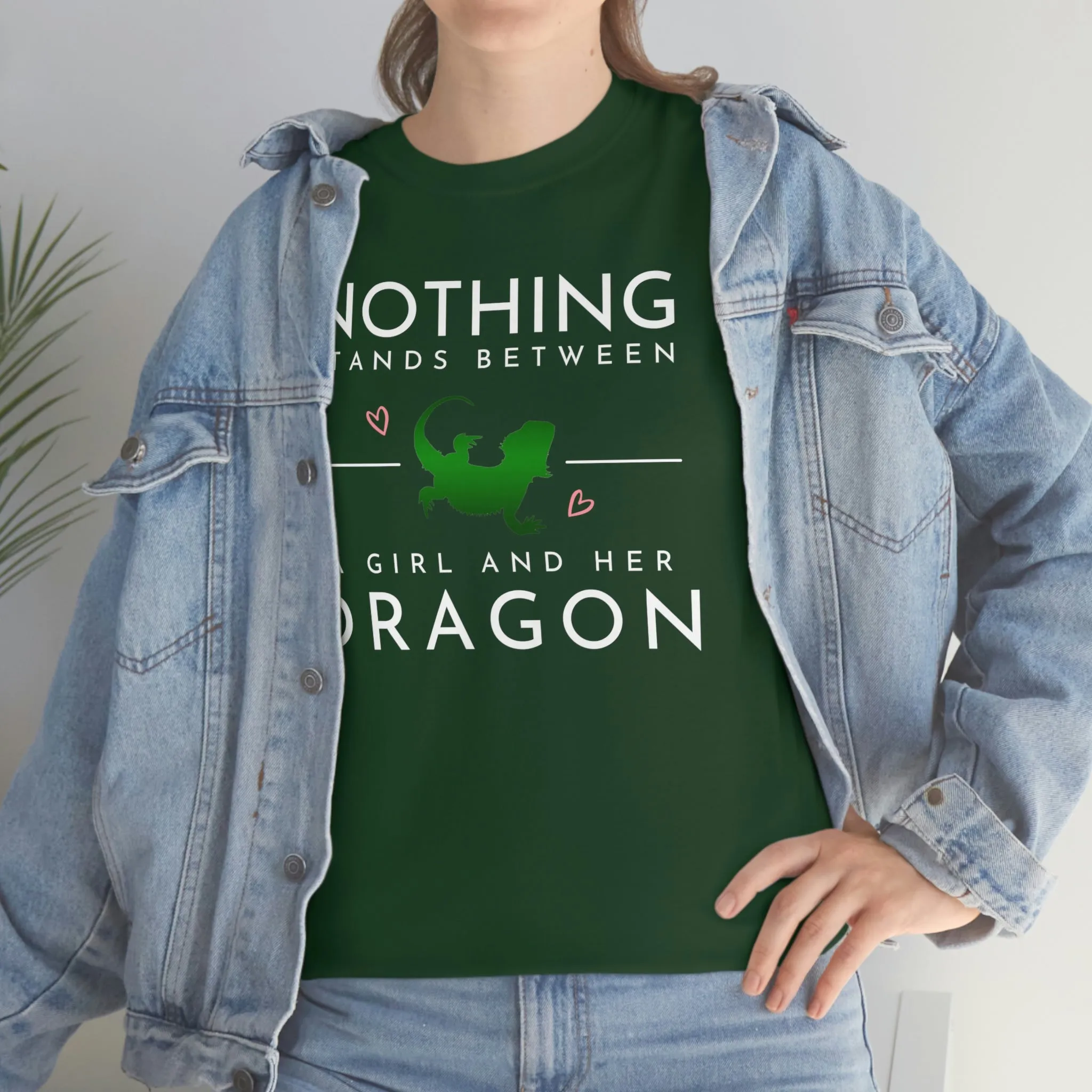 Nothing Stand Between a Girl and Her Dragon Heavy Cotton T-Shirt