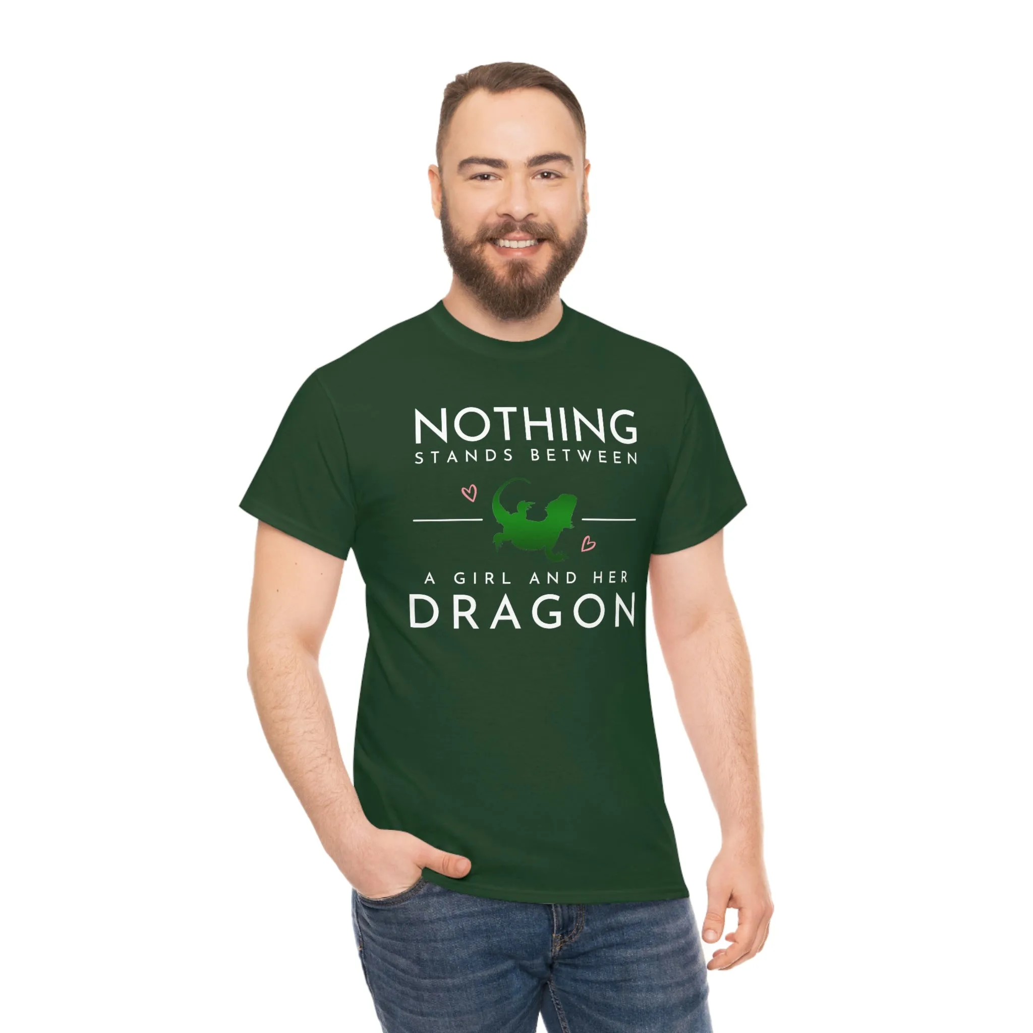 Nothing Stand Between a Girl and Her Dragon Heavy Cotton T-Shirt
