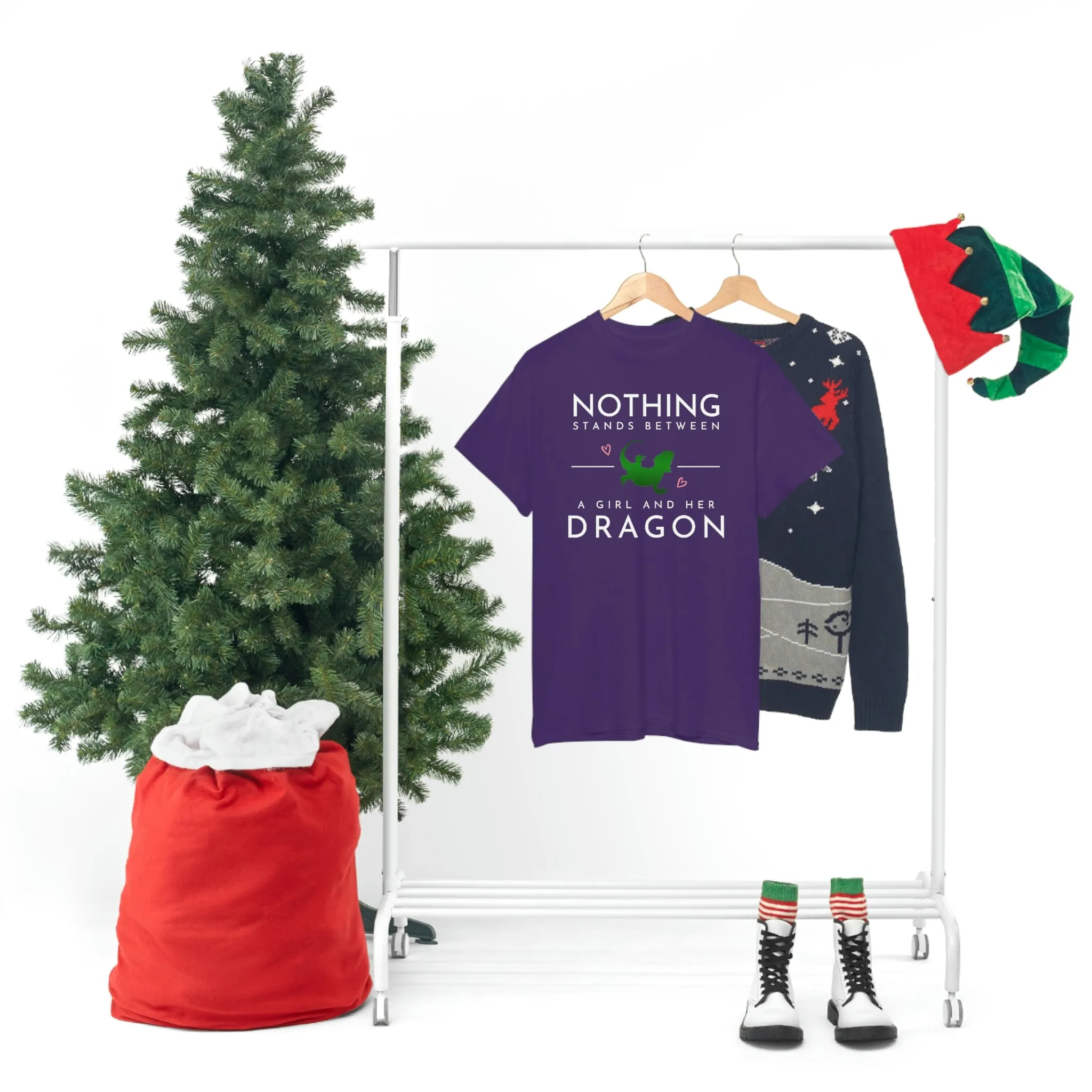 Nothing Stand Between a Girl and Her Dragon Heavy Cotton T-Shirt