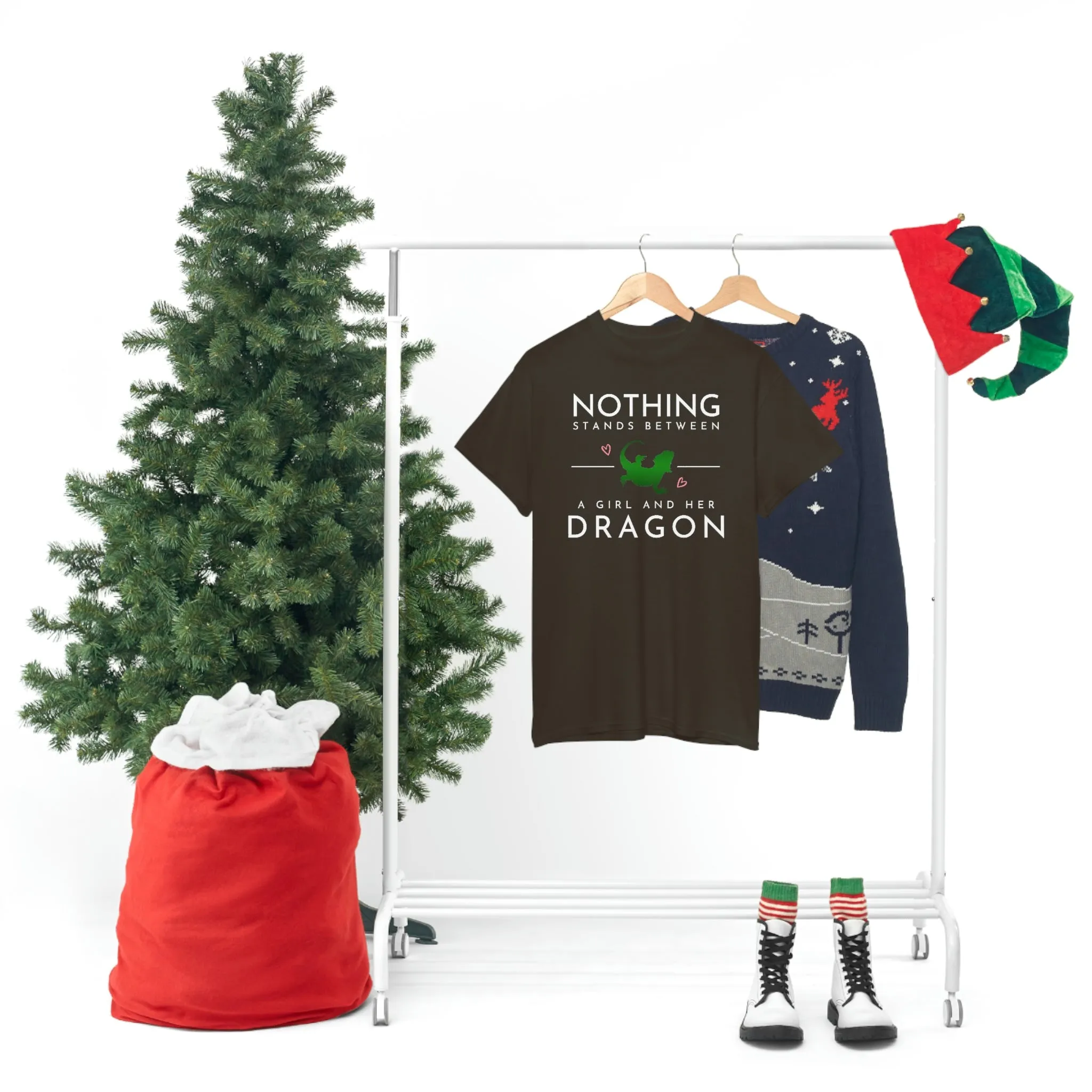 Nothing Stand Between a Girl and Her Dragon Heavy Cotton T-Shirt