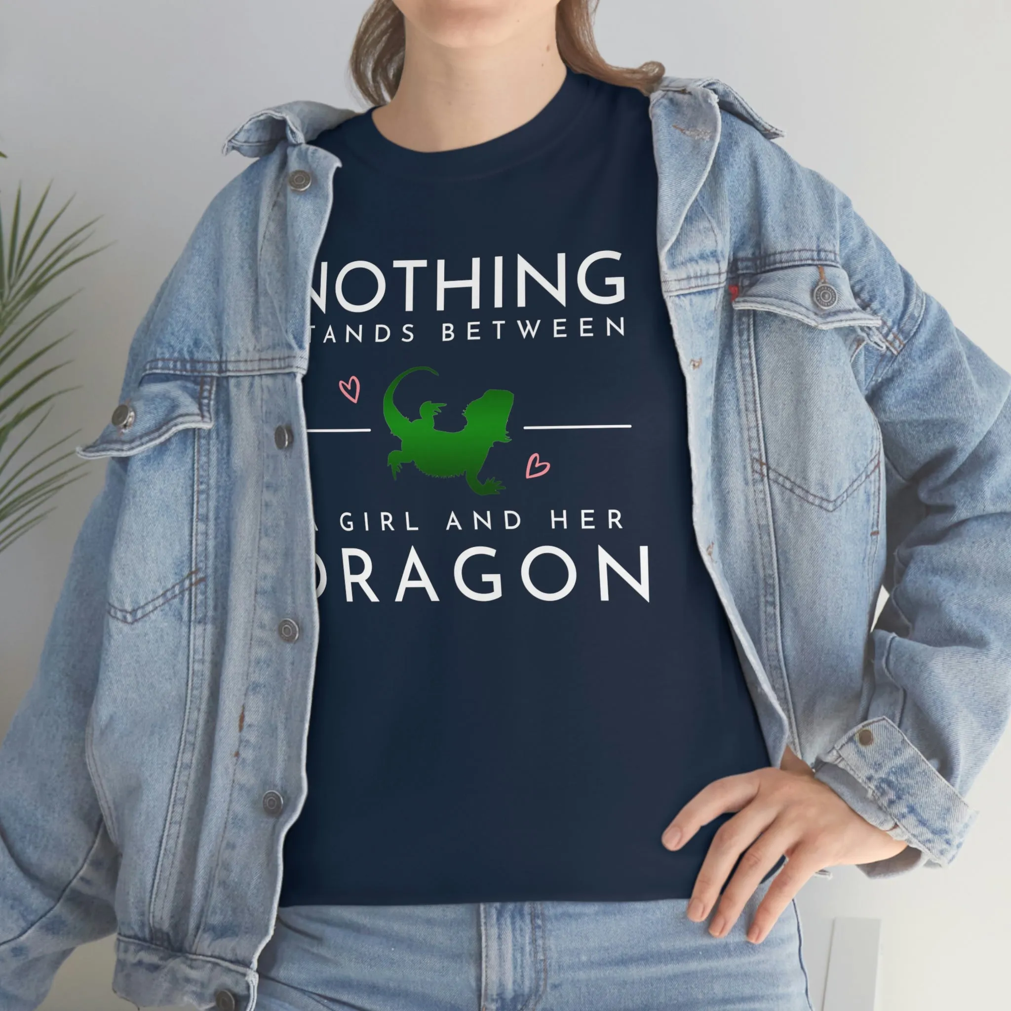 Nothing Stand Between a Girl and Her Dragon Heavy Cotton T-Shirt