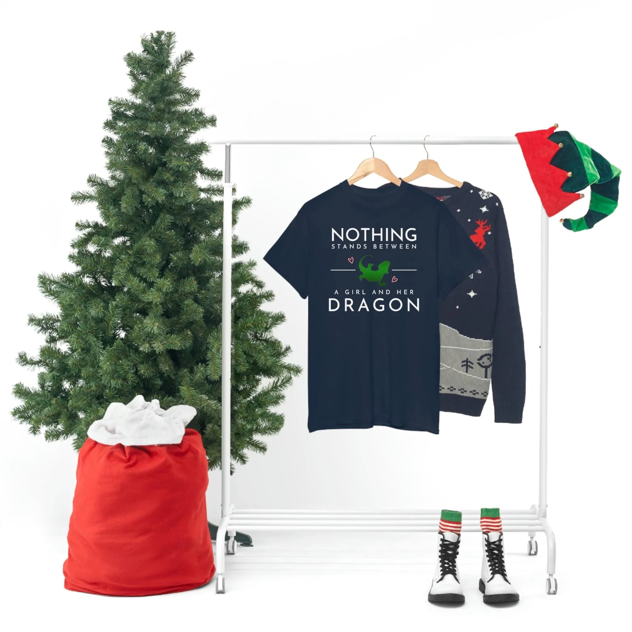 Nothing Stand Between a Girl and Her Dragon Heavy Cotton T-Shirt