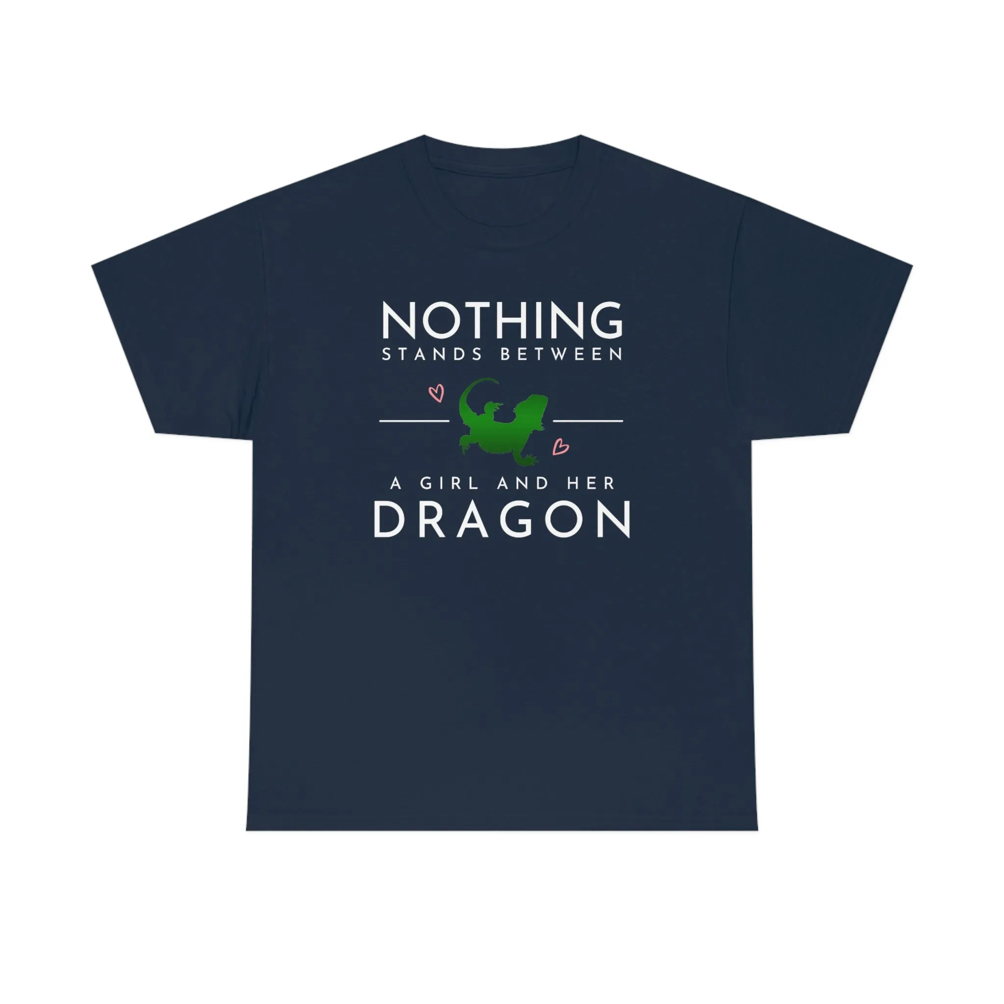 Nothing Stand Between a Girl and Her Dragon Heavy Cotton T-Shirt