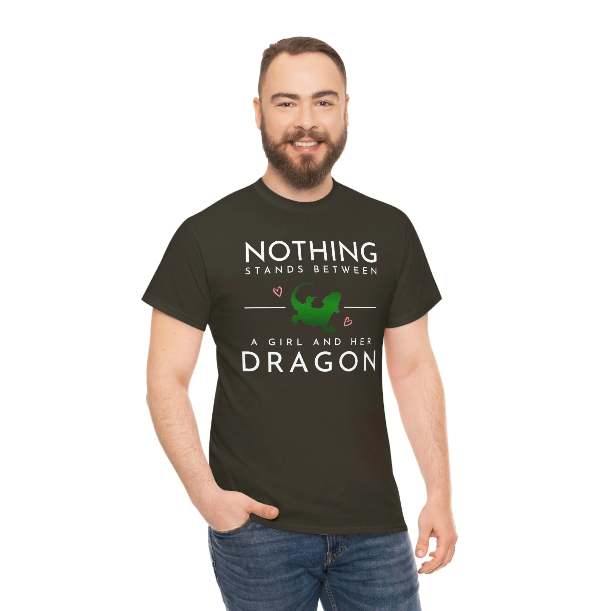 Nothing Stand Between a Girl and Her Dragon Heavy Cotton T-Shirt