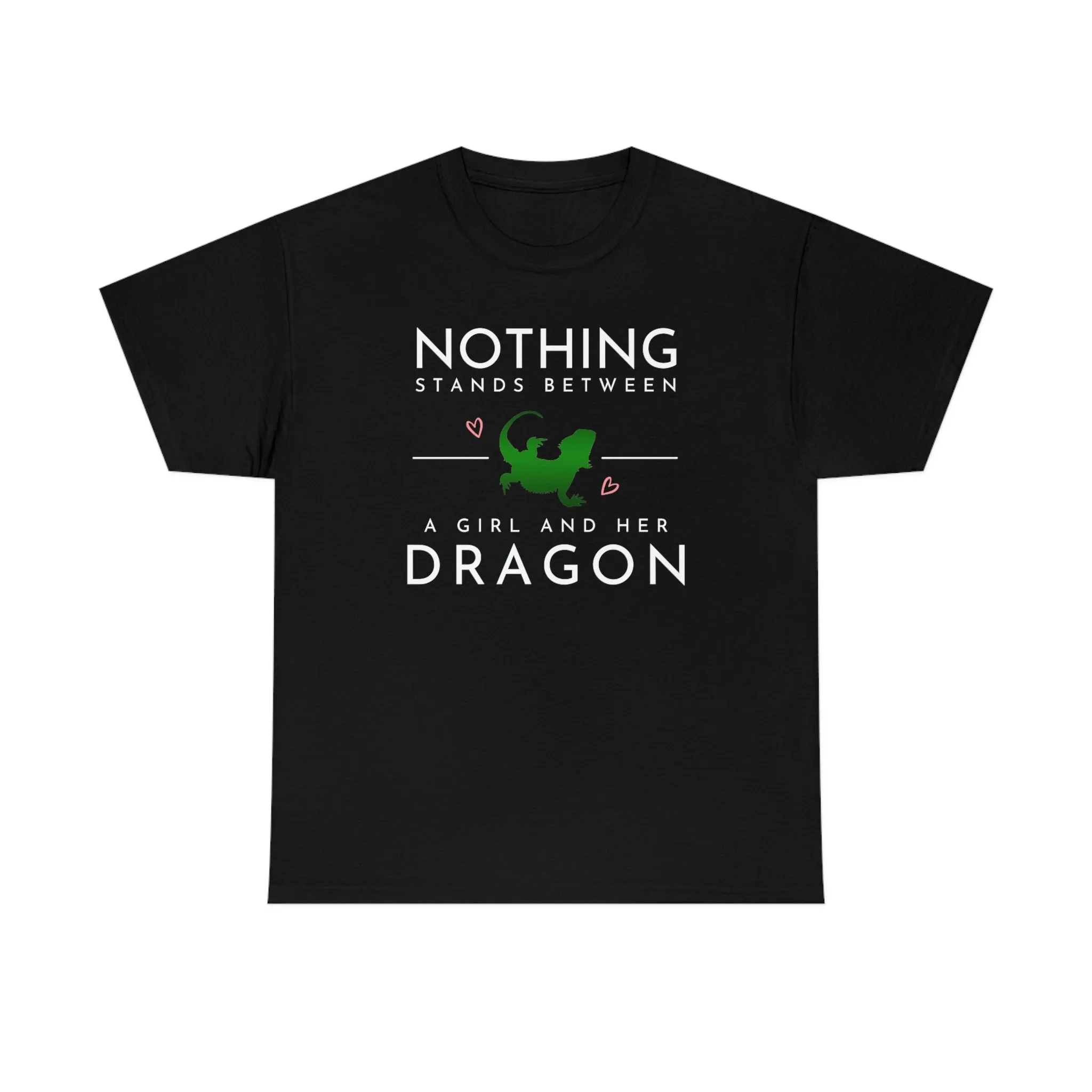 Nothing Stand Between a Girl and Her Dragon Heavy Cotton T-Shirt