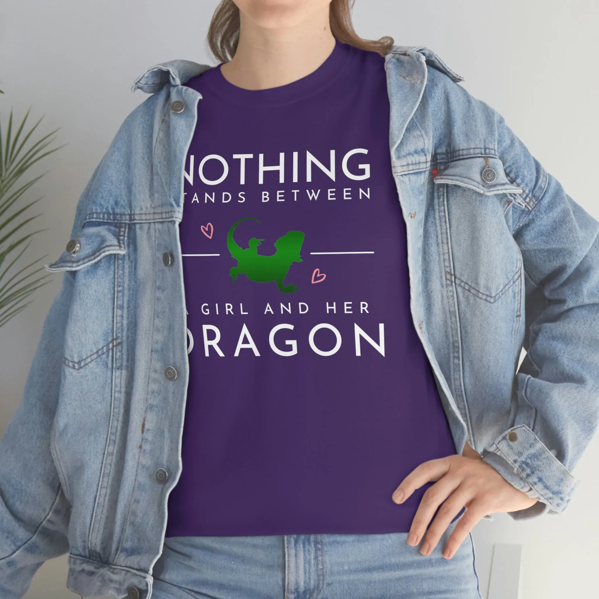Nothing Stand Between a Girl and Her Dragon Heavy Cotton T-Shirt