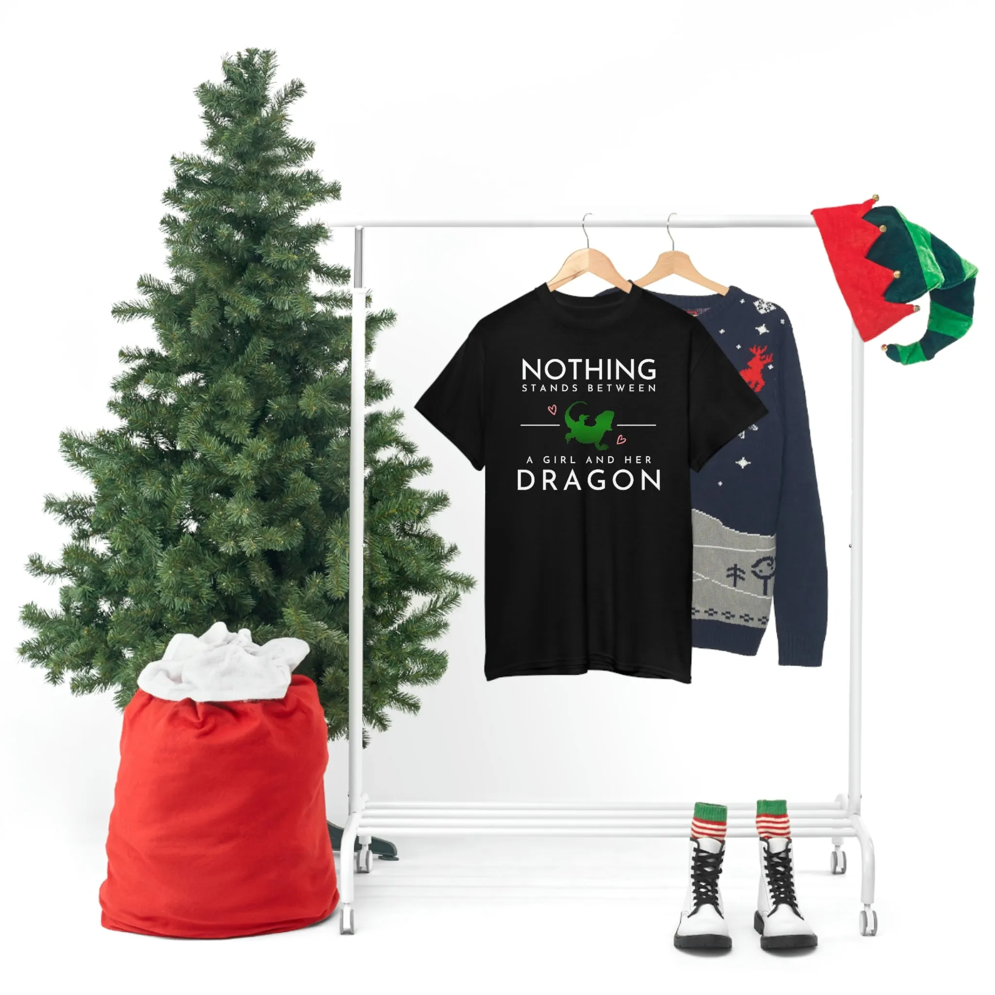 Nothing Stand Between a Girl and Her Dragon Heavy Cotton T-Shirt