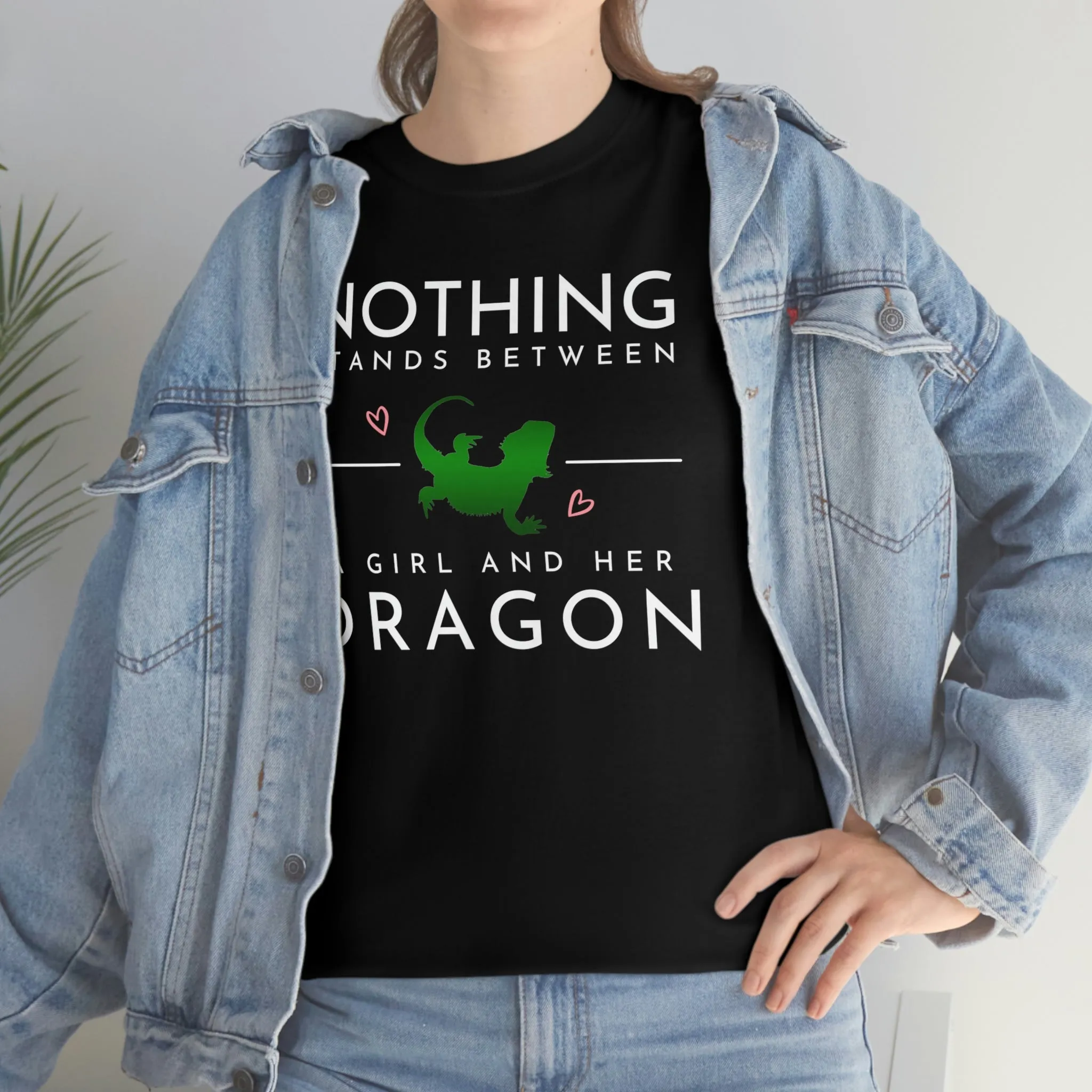 Nothing Stand Between a Girl and Her Dragon Heavy Cotton T-Shirt