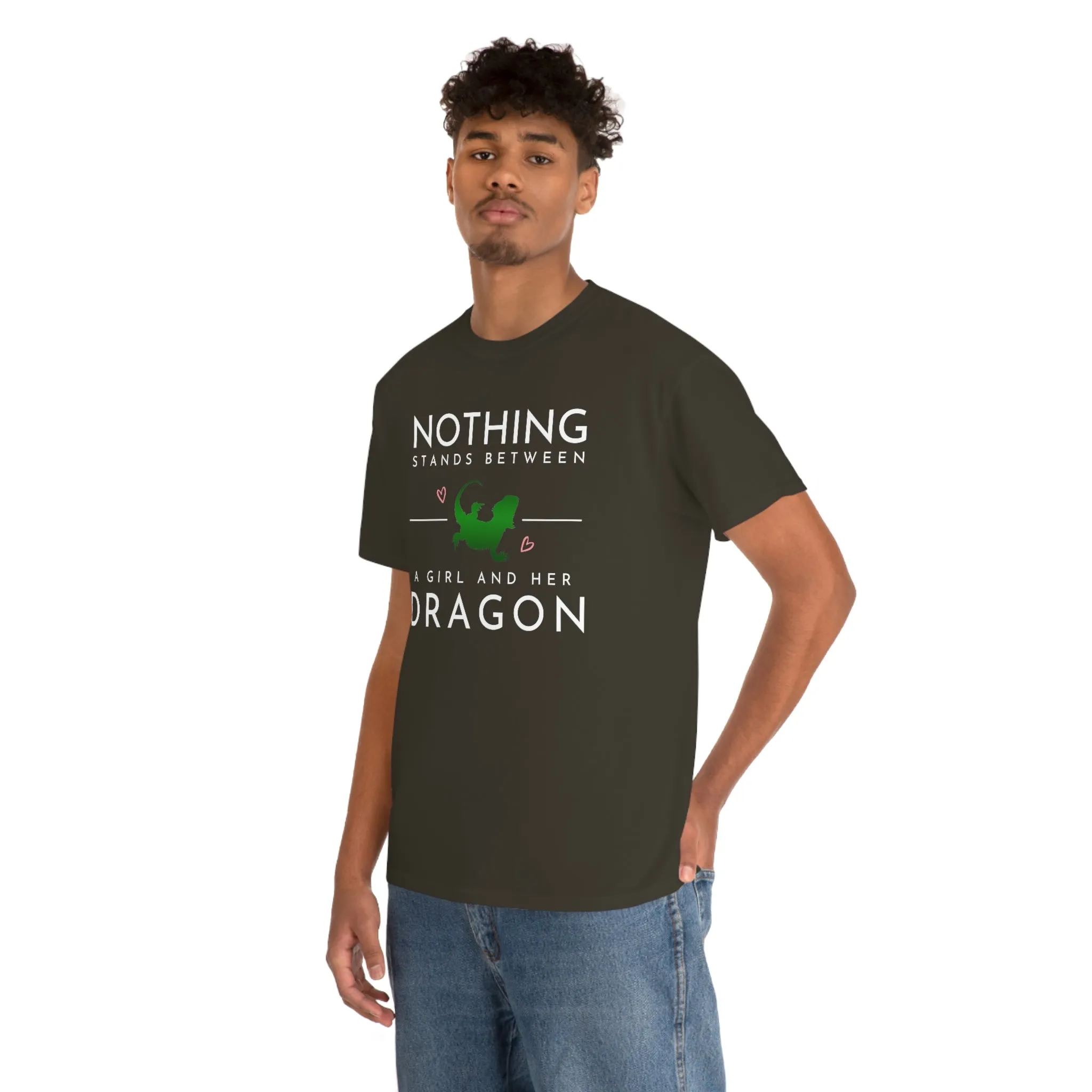 Nothing Stand Between a Girl and Her Dragon Heavy Cotton T-Shirt