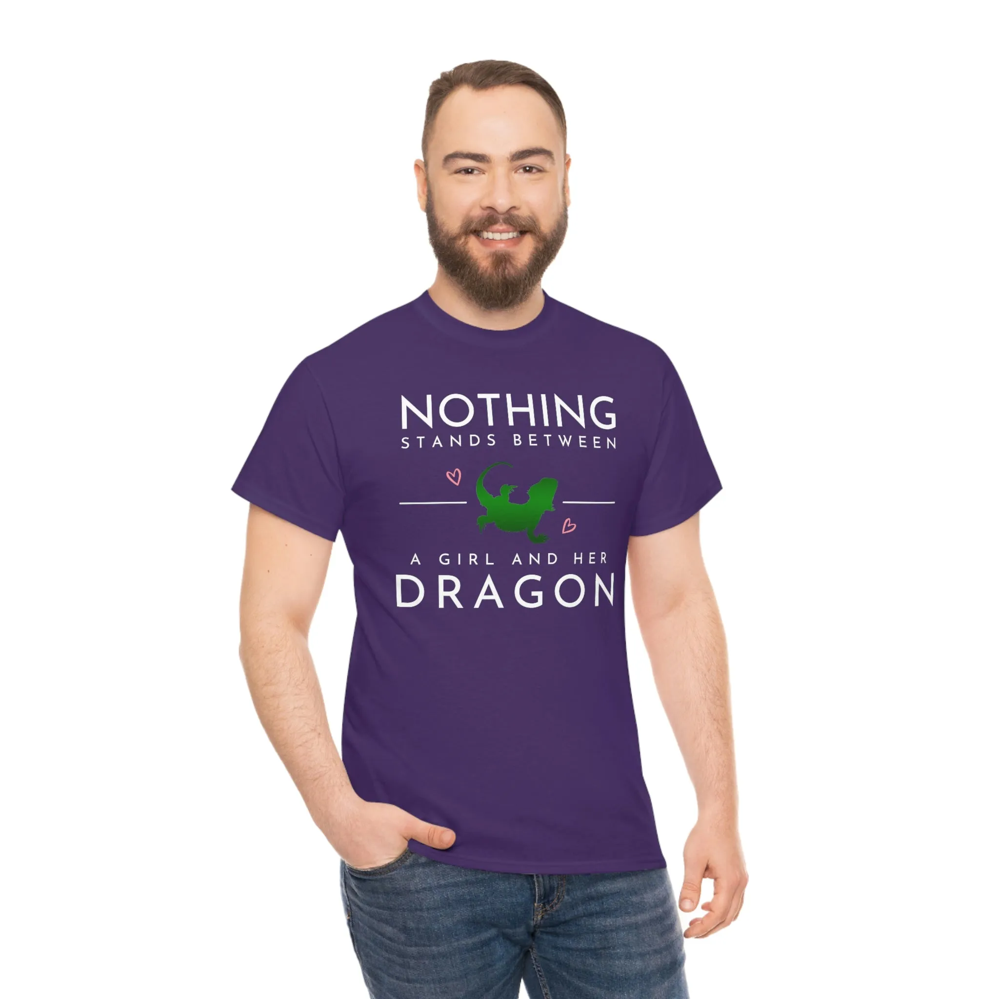 Nothing Stand Between a Girl and Her Dragon Heavy Cotton T-Shirt