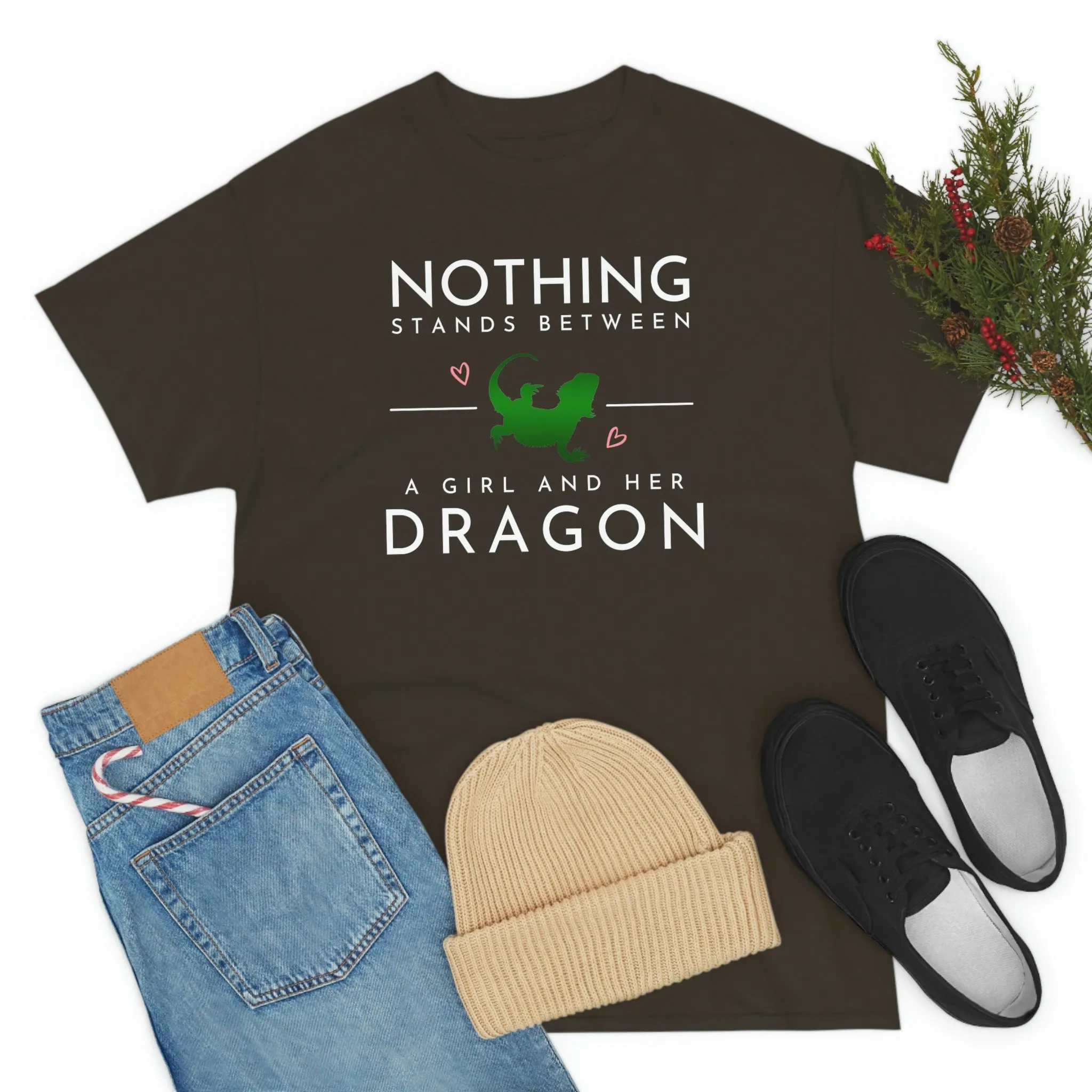 Nothing Stand Between a Girl and Her Dragon Heavy Cotton T-Shirt