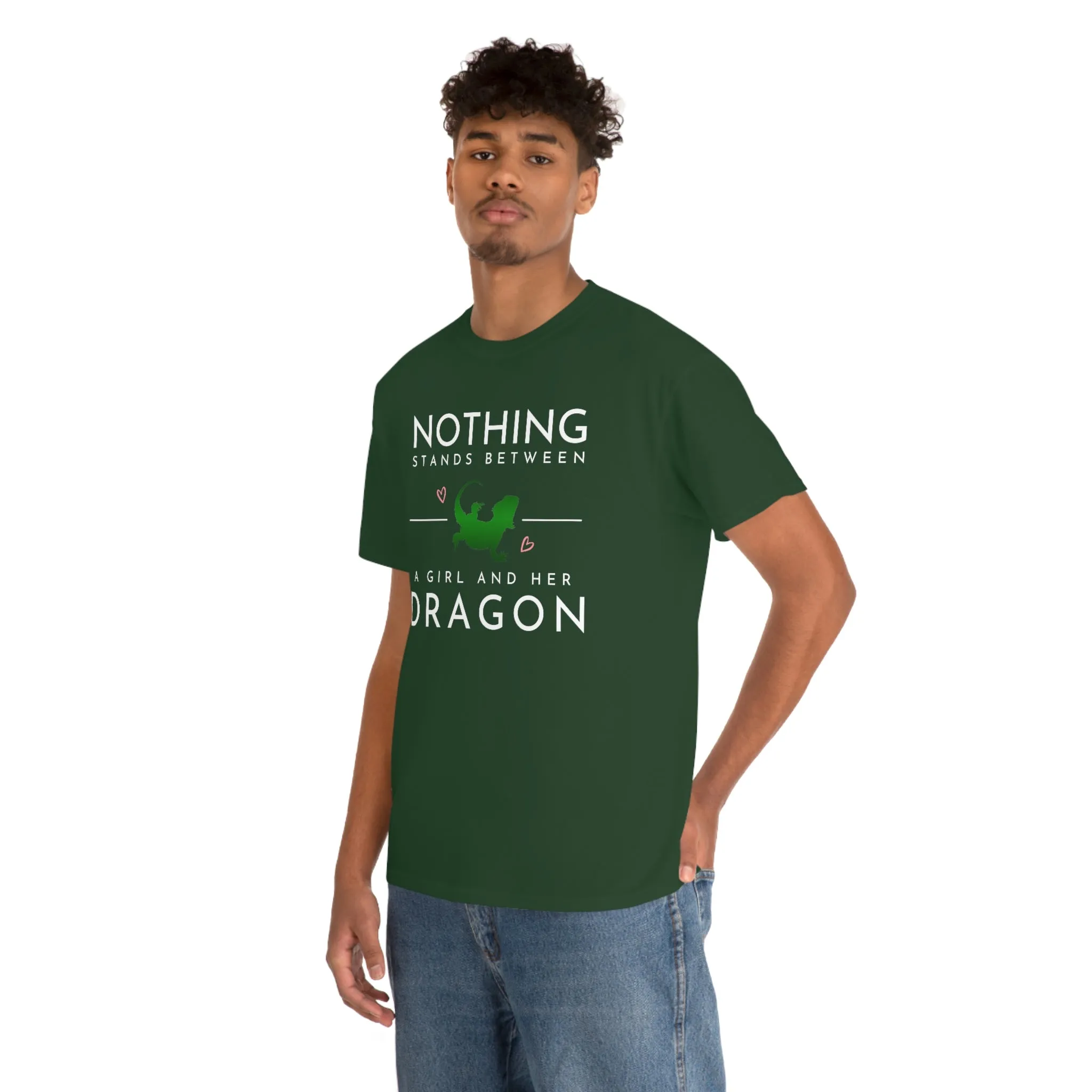 Nothing Stand Between a Girl and Her Dragon Heavy Cotton T-Shirt