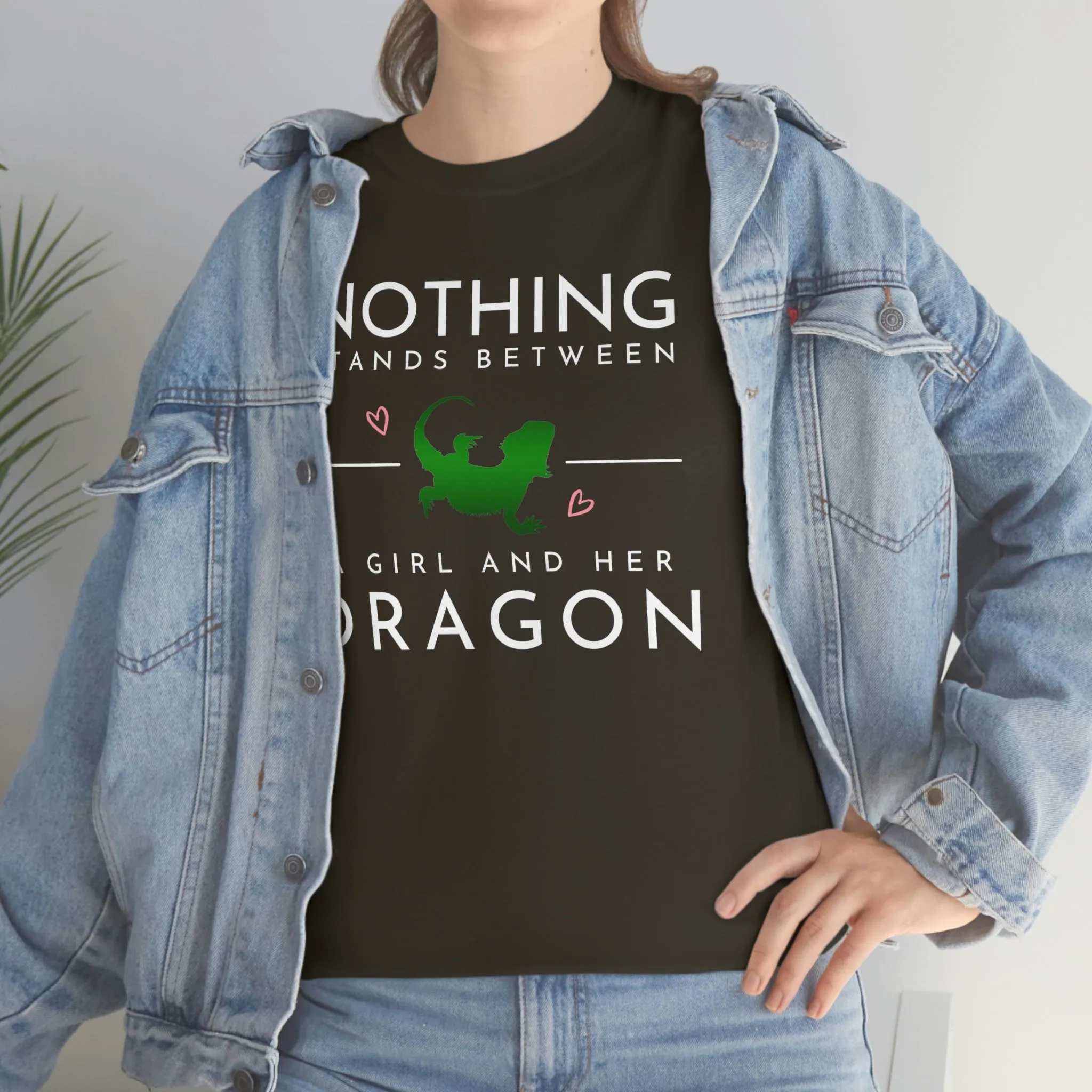 Nothing Stand Between a Girl and Her Dragon Heavy Cotton T-Shirt