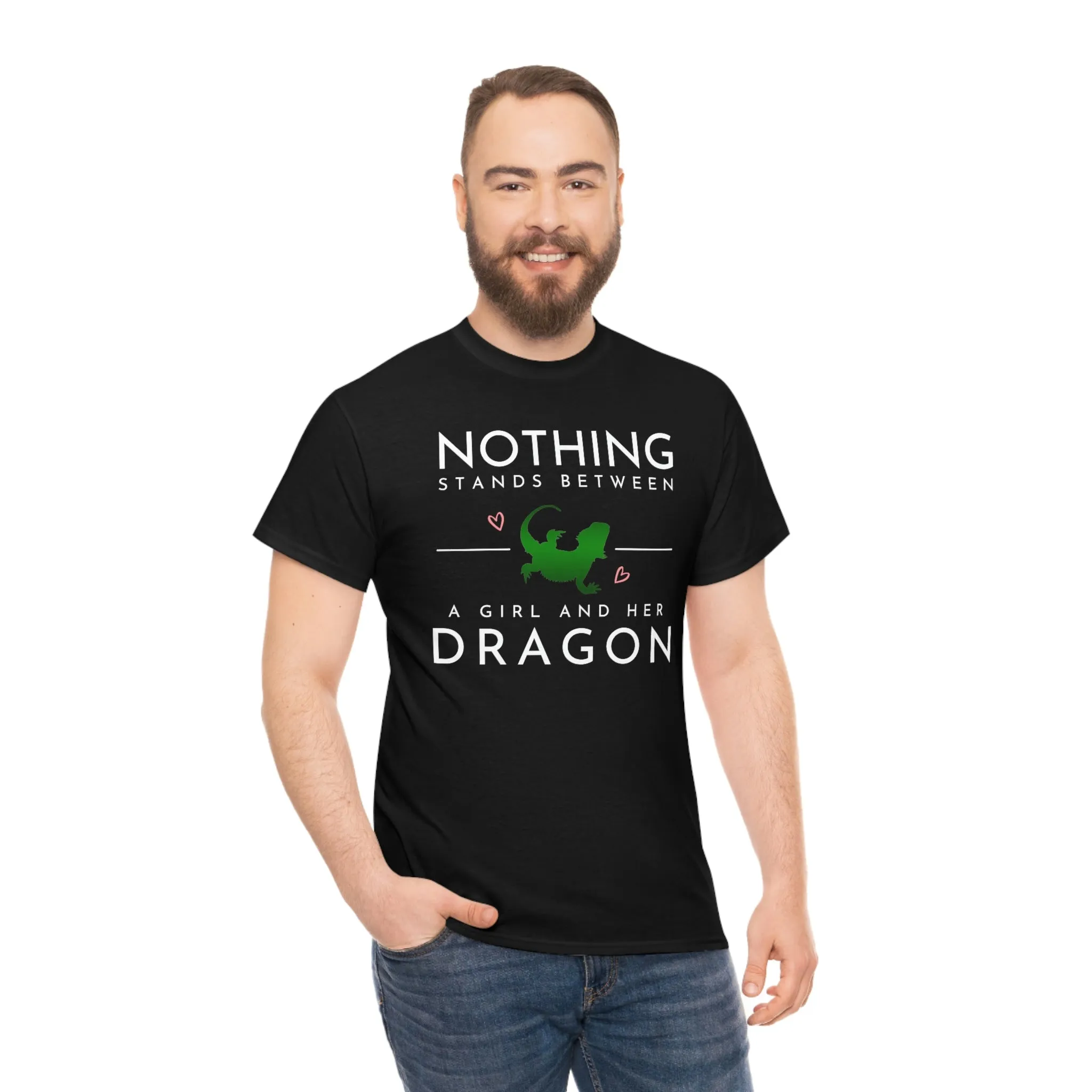 Nothing Stand Between a Girl and Her Dragon Heavy Cotton T-Shirt