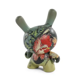 The Met 3" Showpiece Vinyl Art Dunny - Rooster, Hen and Chicken with Spiderwort by Katsushika Hokusai (PRE-ORDER)