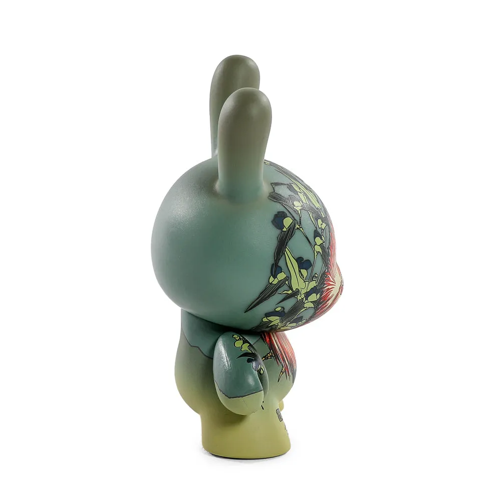 The Met 3" Showpiece Vinyl Art Dunny - Rooster, Hen and Chicken with Spiderwort by Katsushika Hokusai (PRE-ORDER)