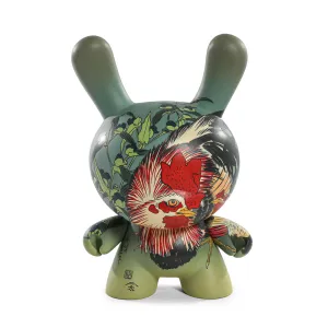 The Met 8" Masterpiece Vinyl Art Dunny - Rooster, Hen and Chicken with Spiderwort by Katsushika Hokusai (PRE-ORDER)