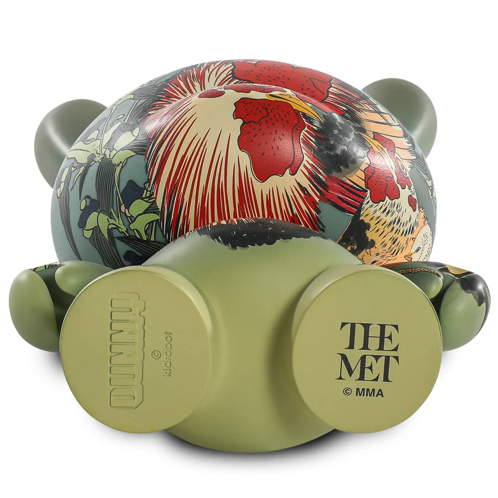 The Met 8" Masterpiece Vinyl Art Dunny - Rooster, Hen and Chicken with Spiderwort by Katsushika Hokusai (PRE-ORDER)