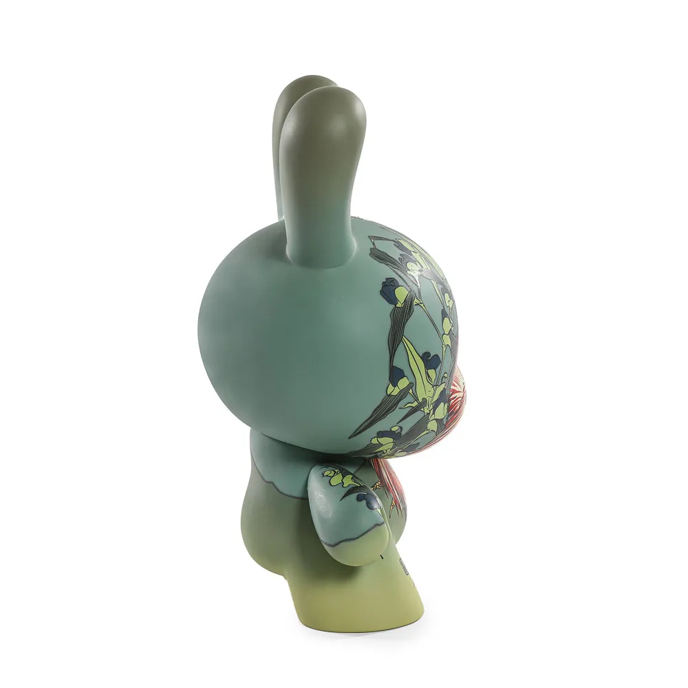 The Met 8" Masterpiece Vinyl Art Dunny - Rooster, Hen and Chicken with Spiderwort by Katsushika Hokusai (PRE-ORDER)